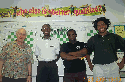 Tournament laborers: Jerry Bibuld (Arbiter), Daaim Shabazz (The Chess Drum), Beejay Hicks (tournament hall manager), Jeffery Mitchell (Deputy Arbiter). Copyright , Daaim Shabazz.
