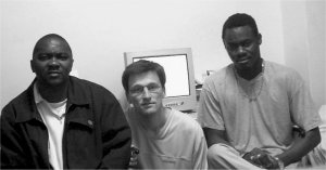 Buggy Team: (L-R) GM Maxime Kouam (Cte d-Ivoire), NM Nicolas Guibert (France), NM Souleymane Keita (Senegal)