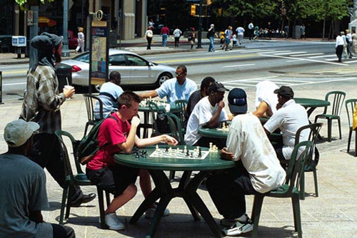 Chess in Atlanta's Woodruff Park. Copyright  2003, Frank Johnson.