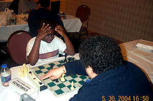 13-year old Kayin Barclay in a blitz battle. Copyright  2004, Daaim Shabazz