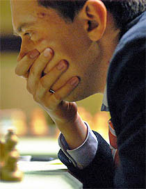 FIDE champ trying to hold on.   (Photo courtesy of WCC official site)