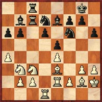 After Deep Junior’s 23.Nb3?! Garry Kasparov played the thematic 23…Rxc3! And was on top after 24.bxc3 Bxe4.