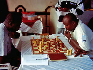 Ben Mukabi and Nathan Ateka in round 1. Copyright © Alex Makatia, 2005.