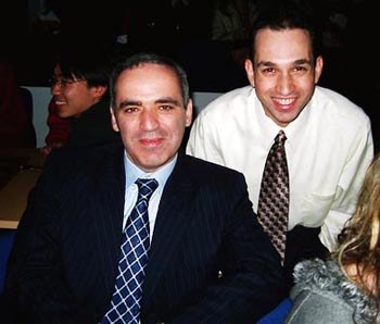 GM Garry Kasparov and GM Ilya Gurevich. Copyright  Jerry Bibuld, 2002.