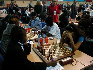 Barbados vs. Zambia (Women). Copyright © Barbados Chess Federation, 2002.