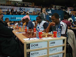 Dominican Republic vs. Jamaica. Copyright  Barbados Chess Federation, 2002.