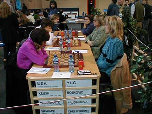 USA vs. Yugoslavia (Women). Copyright  Barbados Chess Federation, 2002.