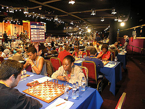 Seychelles vs. Malta (1st row facing camera - right to left) Petrina Valenitin - board #1, Ryan Constance - board #2 (2nd row facing camera - right to left) Benjamin Hoareau - board #3, Dominique Charlotte - board #4