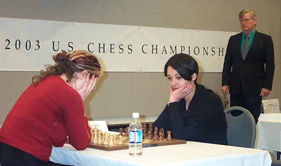 WIM Jennifer Shahade vs. WIM Anna Hahn in tiebreak battle.