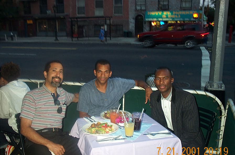 David Diamond, Stephen Muhammad and Daaim Shabazz at dinner