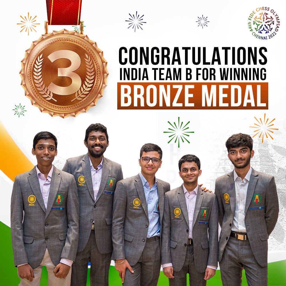 India wins a historic double Bronze at 44th Chess Olympiad 2022 - ChessBase  India