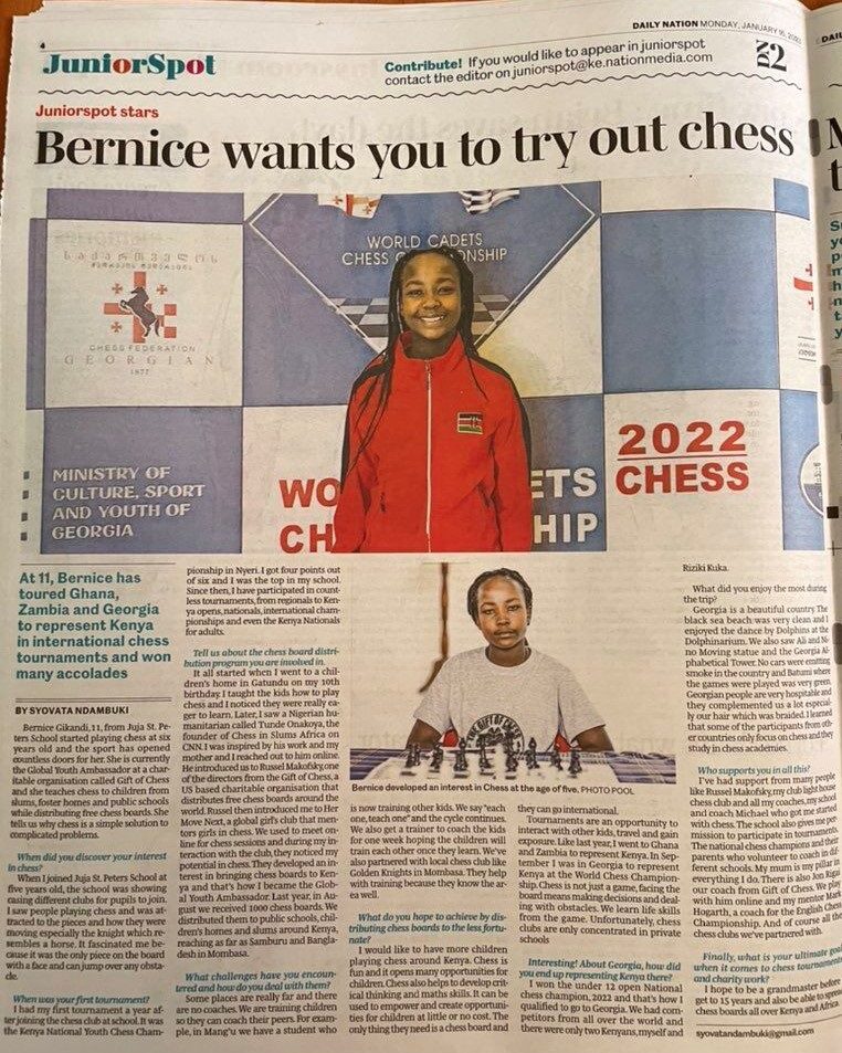 Bernice Wambui gives the Gift of Chess