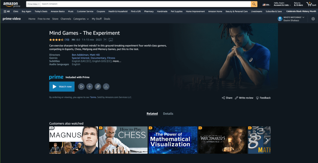 Watch Mind Games - The Experiment