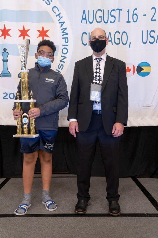 Brewington Hardaway wins 4th place at NAYCC in Chicago. Photo by Renaissance Knights Chess.