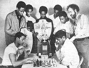 The Carver H.S. chess team, 1981. Pictured above is a picture taken from The Chicago Defender (April 14, 1981).