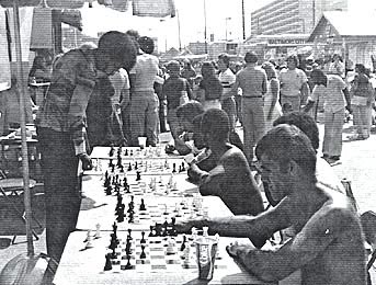 NM Charles Covington giving a simul in Baltimore, MD in 1983.