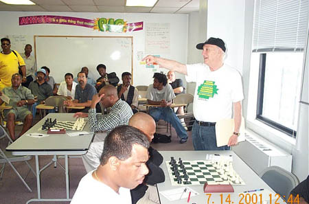 Organizer and Arbiter Jerry Bibuld before the start of the Wilbert Paige Memorial. Photo by Daaim Shabazz.