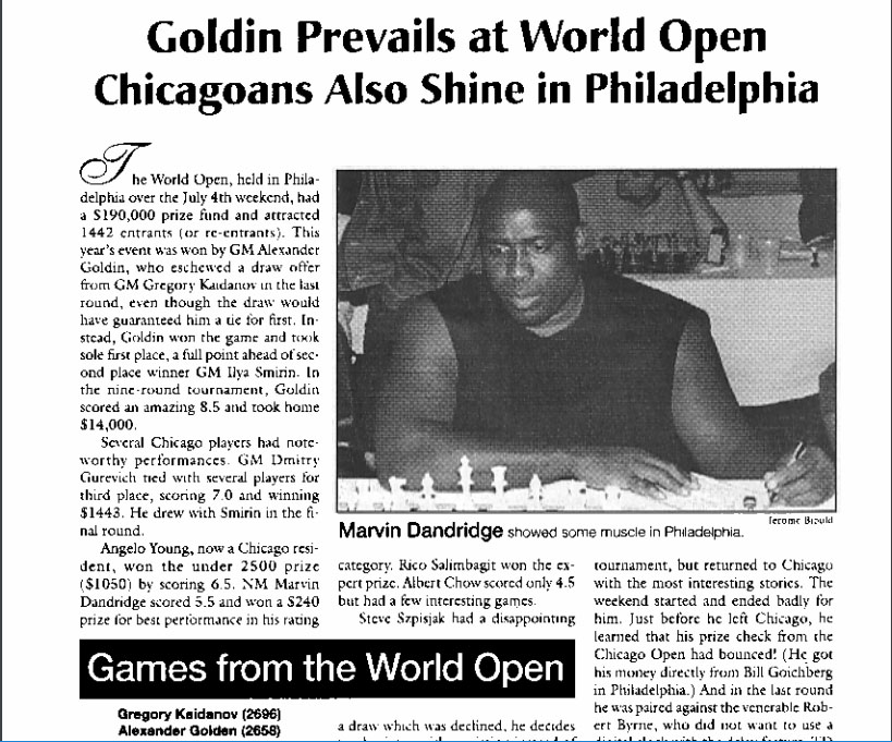 Marvin Dandridge at 1998 World Open in Philadelphia.