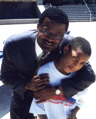 GM Maurice Ashley with Akeem Gregory-Thompson. Photo courtesy of Bruce Thompson, Sr.