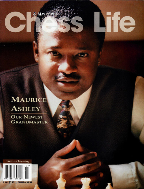 GM Maurice Ashley on the cover of the May 1999 U.S. Chess Life. Copyright © 1999, United States Chess Federation.