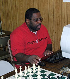 FM Norman Pete Rogers playing a league game during the U.S. Chess League. Photo by Glenn Bady.