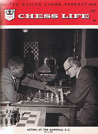 Walter Harris on the cover of the March 1964 U.S. Chess Life. Photo by Ebony magazine.