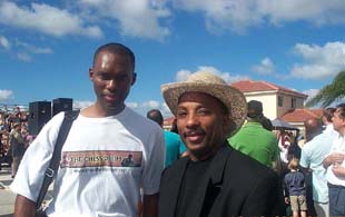 Daaim Shabazz of 'The Chess Drum' with Ted Lampkin of 'The Chess Connection.' Copyright ©, Daaim Shabazz.