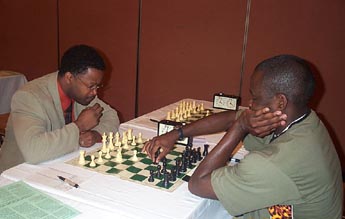 GM Maurice Ashley vs. IM Oladapo Adu. Copyright © 2002, Daaim Shabazz.