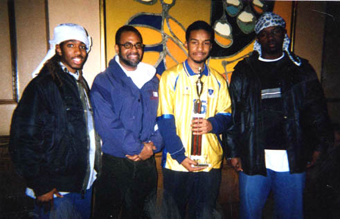 L-R: Ali Torain, Captain of the Howard University Chess Team; Vaughn Bennett, Executive Director of Olympic Chess House and division section of National Chess Congress; Emmanuel London, Co-Captain of Howard University Chess Team.