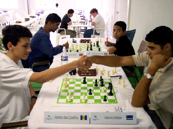 Martyn Del Castilho after defeating Marvin Dekker in last round of  (Barbados Junior Open). Photo courtesy of Barbados Chess Federation.