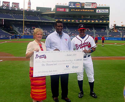 Orrin Hudson (center) with Lorna Martin and Charles Thomas