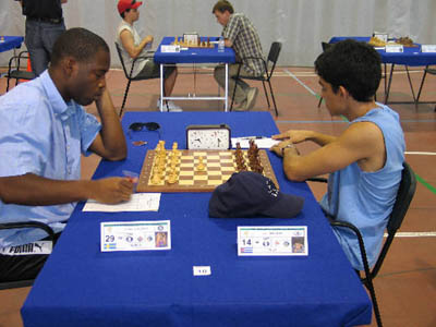 FM Pontus Carlsson of Sweden (left) playing against IM Yuri Gonzalez of Cuba. The game was drawn.