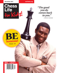 Orrin Hudson on the cover of Chess Life for Kids, December 2007.