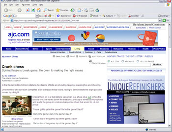 'Crunk Chess,' is featured in the March 4th, 2007 edition of the Atlanta Journal Constitution