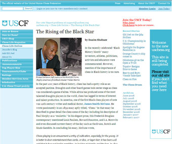 US Chess Onlines Jennifer Shahade ran The Rising of the Black Star. Daaim Shabazz honored a request for the article by Shahade.