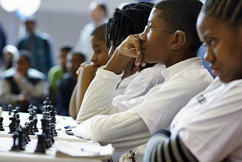 Focused players holding their ground. Photo by Harlem Children's Zone.