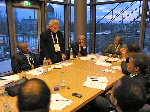 Florencio Campomanes at the African Continental assembly at the 2008 Dresden Olympiad. Photo by Daaim Shabazz.