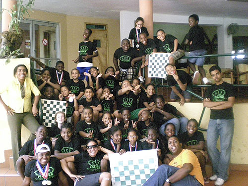 L'Académie d'Echecs HAICA is an organization founded on 14 January 2008 to promote chess in Haiti. It is connected with the Ministry of Social Affairs and the Haitian Chess Federation. Sabine Bonnet, President, is on the far left.
