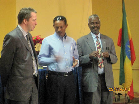 Nigel Short giving a presentation in Ethiopia.
