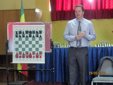 Nigel Short giving a presentation in Ethiopia.