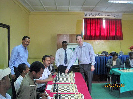 Nigel Short giving a presentation in Ethiopia.