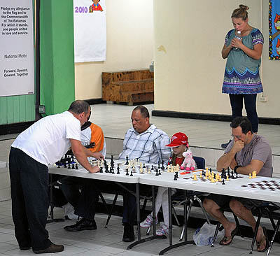 From left to right: GM Norwood, Wilshire Major, Polina Major and BCF 2009 National Champion, Yan Lyansky. Photo by Andre White.