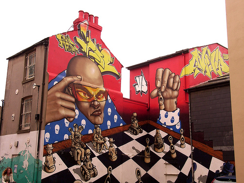 Chess Graffiti in Brighton, England