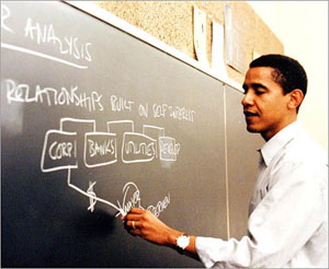 Barack Obama as a law professor at U of C.