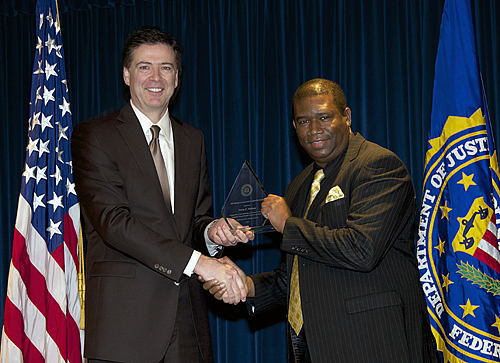 Orrin Hudson given a commendation by FBI.