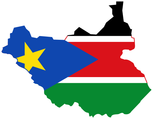 Flag and Map of the South Sudan