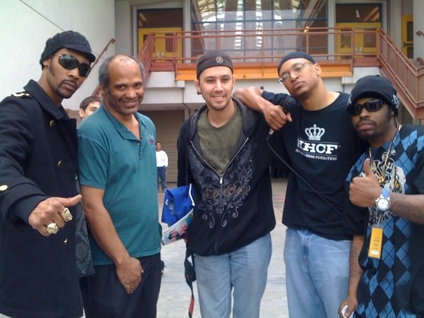 L-R: RZA (Wu-Tang Clan), IM Emory Tate, Gumby (Heroes Martial Arts), Adisa Banjoko (HHCF) and Rugged Monk (Black Knights).
