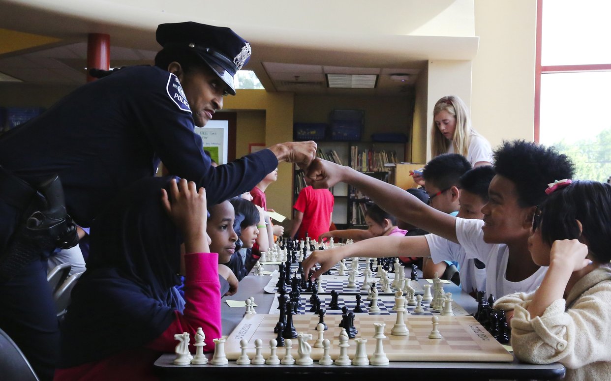 Officer Cookie has been inspiring through chess since 2006. Photo by Alan Berner.