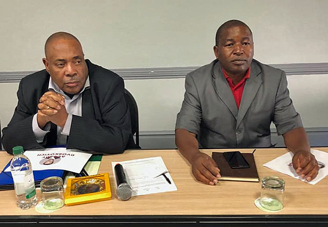 Lewis Ncube with Malawi's Kezzie Msukwa