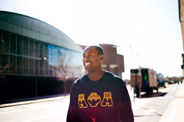 Jacob Wamala representing his fraternity at MIT
